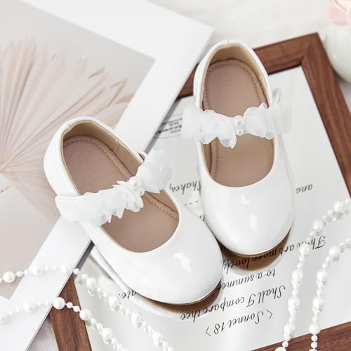 Image of GINFIVE Toddler Girls Dress Shoes Little Girls Mary Janes Ballerina Flats Shoes Toddler