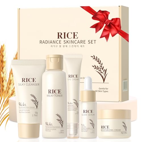 Arroz Kit de Cuidado Facial, Rice Skincare Set Tamaño 5 Piezas