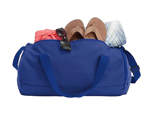 Cotton Sports Duffel Bag with Multiple Different Sport Design Choices (True Royal, Football)4