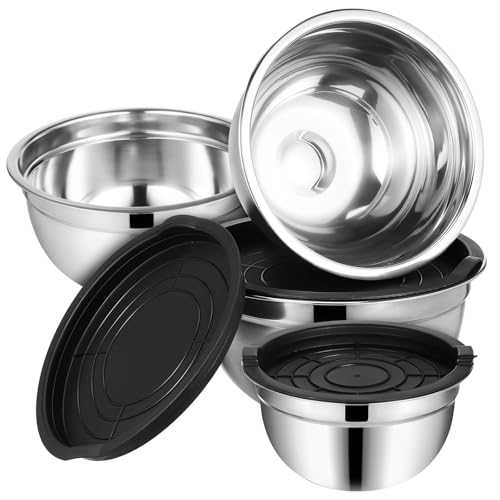 Set de 4 tazones de acero inoxidable con tapas operitacx miniatura 1
