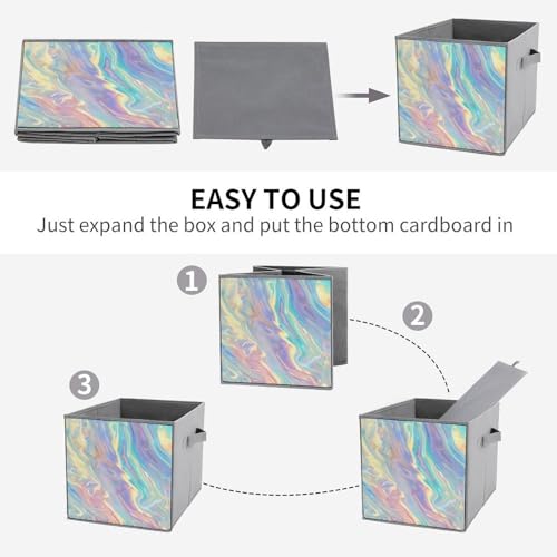 Bacs de rangement empilables et pliables imprimé dégradé - 5