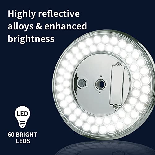 Flag Pole Light Solar Powered Outdoor, Ip65 Waterproof Solar Flag Light Top Mount, 60 Led's 30% Brighter Model, 100% Flag Coverage Fits Most 20-25 Ft Outdoor Flag Poles From Dusk To Dawn (Silver) #TOP1