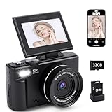 📸【Zoom digital 8x y flash de relleno】 Esta cámara portátil cuenta con un flash de relleno incorporado, lo que permite obtener fotos de alta calidad incluso en condiciones de poca luz. Admite un zoom digital de 18x. Utilice los botones W/T para acercar o alejar las fotos y los vídeos.