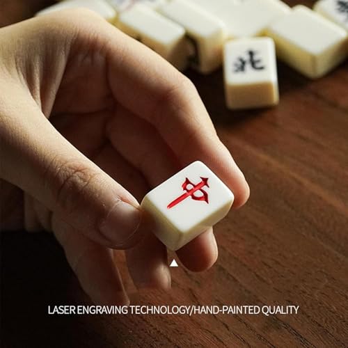 Mini Mahjong Set con estuche portátil y 2 dados miniatura 7