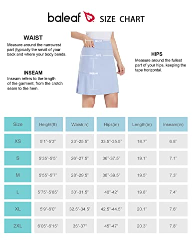 Baleaf Women's 20" Knee Lengh Skorts Skirts Casual Athletic Long Golf Skorts Sports With Pockets Light Blue L #TOP5