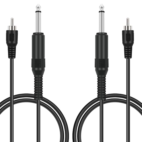 Cable RCA a 6.35mm mono de 3 pies para altavoz y mezclador pack de 2