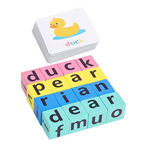 Kisangel 1 Juego De Juguetes De Ortografía para Bloques De Letras para Combinar Letras Juegos De Emparejar Palabras Juguetes De Aprendizaje para Juego De Palabras Juego De