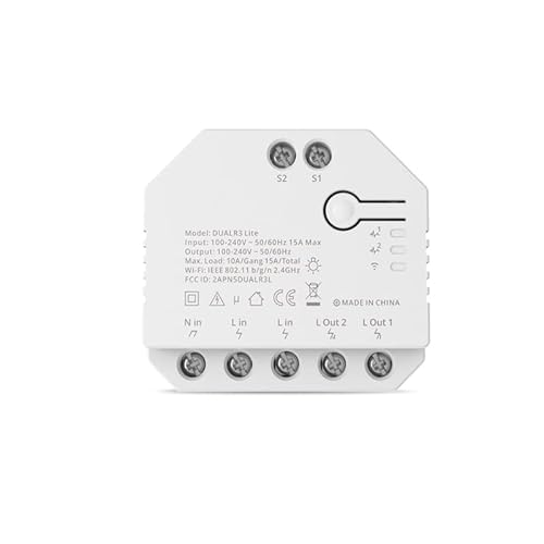 Image of Smilewolf Dual R3/R3 Lite Mini WiFi Smart Switch Smart Home 2 Gang Dual Relay Module Via EWeLink Alexa Google Home (Dual R3 Lite)