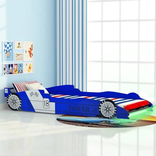 Générique Lit Voiture de Course pour Enfants avec LED 90 x 200 cm Bleu,Meubles,Mobilier pour bébés & Tout-Petits,Lits bébés et Enfants,Bleu,31.3 KG,243937