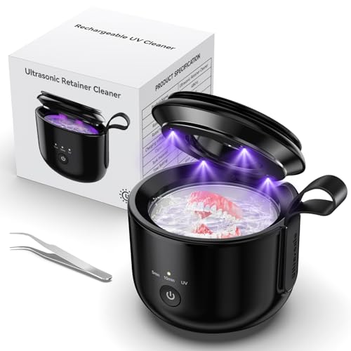 Limpiador ultrasónico inalámbrico de 48 kHz con luz UV para férulas