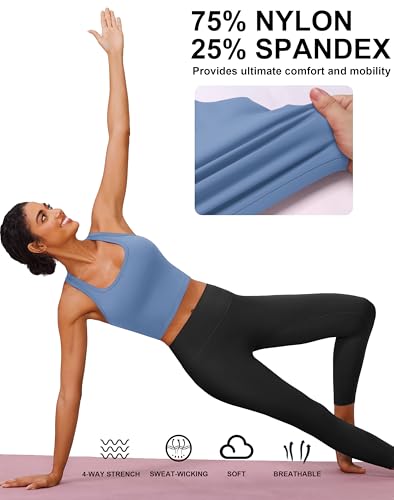 Image of PINSPARK Sports Bra Longline Racerback Tank Tops for Women Padded Workout Yoga Top