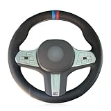 MEWANT DIY Black Artificial Leather Steering Wheel Cover for BMW (M Sport) F44 G20 G22 G30 G32 G11 G14 G15 G16 X3 G01 X4