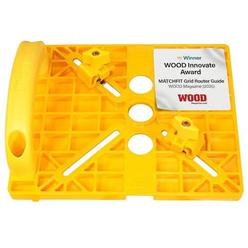 MICROJIG MatchFit Grid Router Guide, Woodworking Precision Tools for Dovetail Track, Easy Setup, Self-Indexing Design 4" Spacing, MFRG-400-000