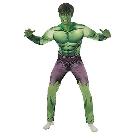 Rubie's - Disfraz oficial de Marvel Hulk Deluxe, para adulto, tamaño estándar