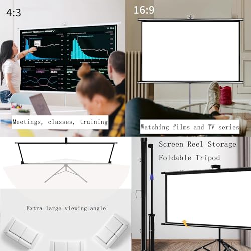 Pantalla de proyección portátil con trípode 16:9 72in miniatura 5