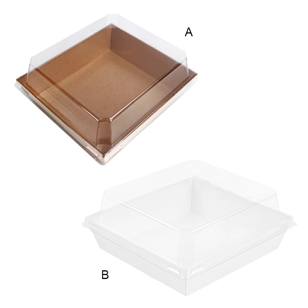Cajas para cupcakes de 100 piezas con ventana, galletas, dulces, recipientes para repostería, organizador portátil de ensaladas y pasteles de un para el hogar, Blanco