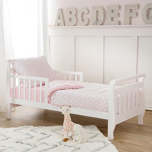 Image of American Baby Company 100% Cotton Percale 4-Piece Toddler Bedding Set, Pink, for Girls