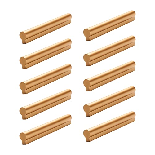 WYQSX 10 Stück Schrankgriffe Gold 128mm Lochabstand Möbelgriffe Küchenschrank Griffe Aluminiumlegierung Handgriffe Möbel Griffe für Küchenschränke Schubladen Schrank Stangengriff Kleiderschrank Cover