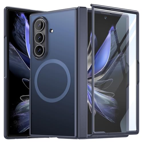 Image of WRJ for Samsung Galaxy Z Fold 7 Case Built-in Screen Protector,Blue