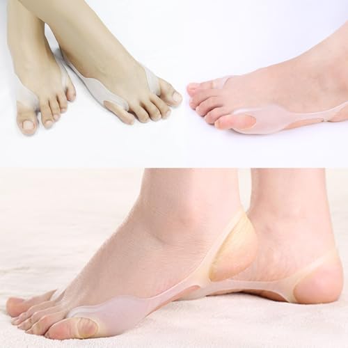 Image of 2 Pair Tailor's Bunion Corrector Elastic Big Toe Stretcher Bands Straightener Pinky Toe Separators Curled Little Toe Spacer for Women Overlapping Toes Hammer Toe Hallux Valgus Pain Relief