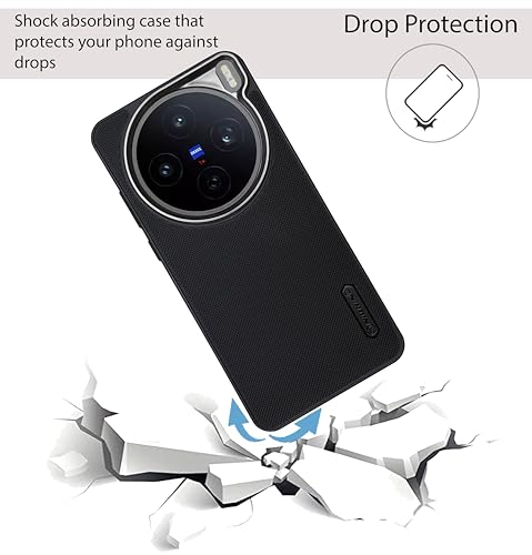 Image of NIUKIN Super Frosted Shield Pro Soft Back Case for Vivo X200T 5G | Camera Ring | Shockproof Scratchproof Cover | Black