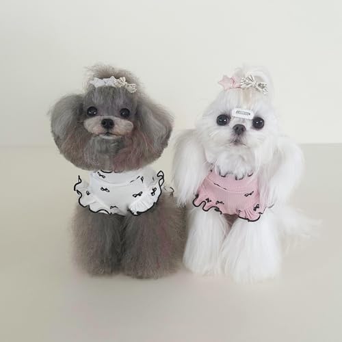 Yoolhamy Hundekleidung für kleine Hunde, Chihuahua Kleidung, Hunde Shirt Dünn Frühling, Sommer, T-Shirts, Rüschen, atmungsaktives Kleid für Shih Tzu Yorkshire, Welpen, Mädchen, Haustiere
