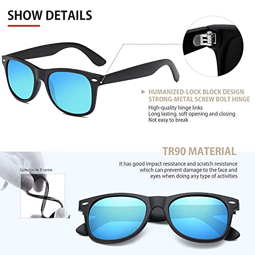 Image of FEIDUSUN Sunglasses Men Polarized Sunglasses for Mens and Womens,Black Retro Sun Glasses Driving Fishing UV Protection