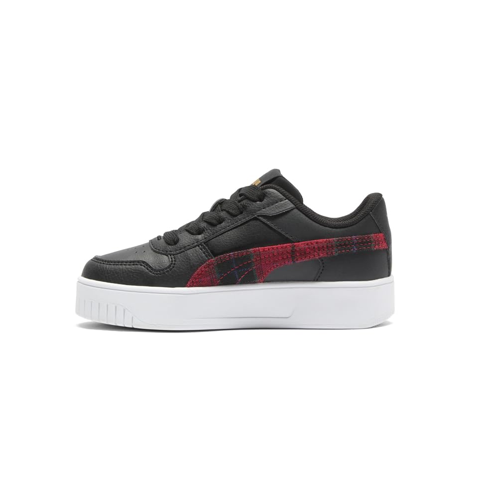 PUMA Toddler Girls Carina Street Punk Plaid Lace Up Sneakers Shoes Casual - Black