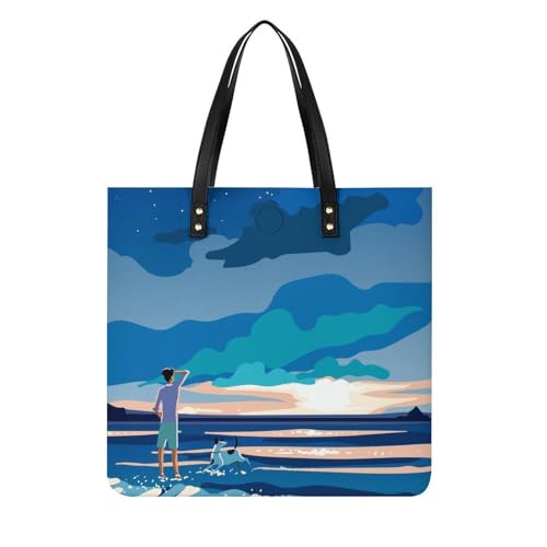 Sac à bandoulière cabas Garçon Étoilé grand volume pour ordinateur et voyage