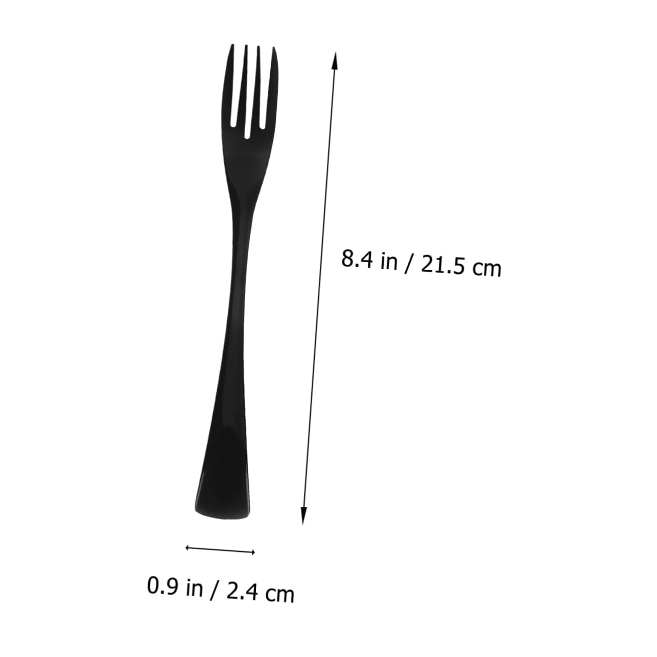 HOLIDYOYO Hotel Tableware Salad Forks Stainless Steel Lightweight Black Mirror Polished Surface Fork
