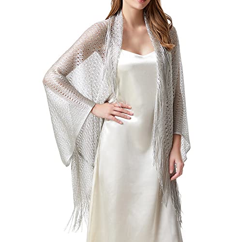 LoudSung Summer Sheer Shrug Top Open Front Cardigan Beach Thin Soft Hollow Tassel Shawls for Women Girls