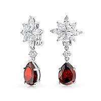 Algopix Similar Product 18 - Red Teardrop Cluster CZ Prom Pageant