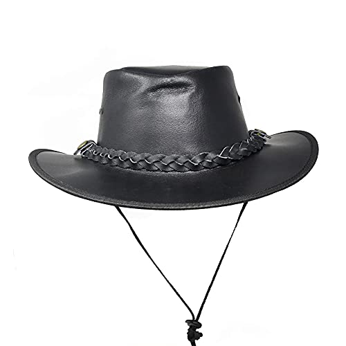 Bullhide Men's Cessnock Leather Western Cowboy Hat 3" Brim, Black, Small #TOP4