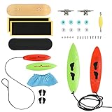 ACFELLE Finger Surfboard with Skateboard Sets, Mini Pant Clothes Toys Fingerboard, Foam Grip Tape and Car Ride Kits