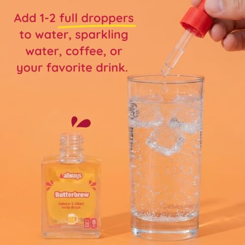 Image of Allways Drops Butterbrew Water Enhancer | Sugar Free | 50 Servings