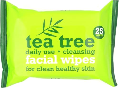 Image of Tea Tree & Peppermint Daily Cleansing Wipes | 200 Facial Wipes for Oil/Makeup Removal and Clean & Healthy Skin | Ideal for Sensitive Skin, Gentle and Refreshing Formula – Pack of 8
