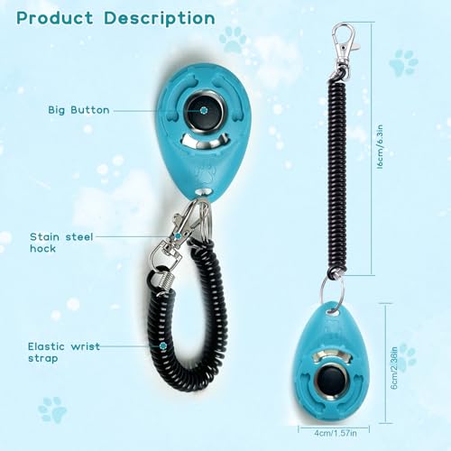 image for HoAoOo Dog Training Clicker with Sring Wrist and Keyring - Pet Dog Tra