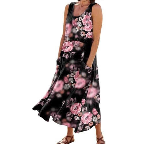 Robe lin femme été grande taille fluide pour masquer les rondeurs