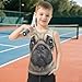 IRYULJX Boys Tank Top Shirts Cute Pug Dog Animal Sleeveless T-Shirts Crew Neck for Kids Clothing Children 7-8Y