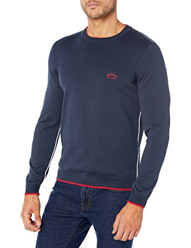 Curve Logo Knit Pullover Sweater Deep Navy
