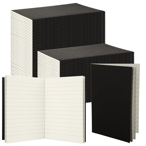 MIVIDE 100 Pack Black Small Pocket Notebook, 3.5" x 5.1"(90x130mm)