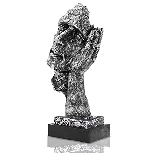 aboxoo Thinker Statue,Home Decor Modern Living Room,Office Bookshelf Resin Sculptures Decorative,Creative Abstract Collectible Art Figurine for Piano Desktop