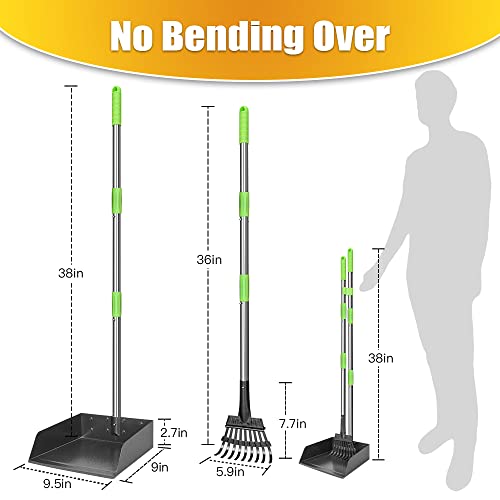 Image of TOOGE Larger Dog Pooper Scooper for Large Dogs Long Handle Stainless Metal
