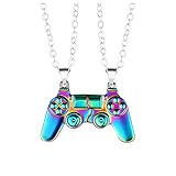 Mutual Attraction Game Controller Necklace for Couple Matching Console Handle Pendant for Best Friends Friendship Valentine's Gifts Him and Her Lovers BFF Jewelry-colorful big