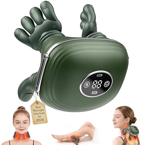 Shoulder & Neck Massager with Heat Bionic Neck Massager for Pain Relief Deep Tissue 4D Kneading Fingers LCD Display & Adjustable Intensity Relaxation Muscle Tension Ideal Gift for Men and Women