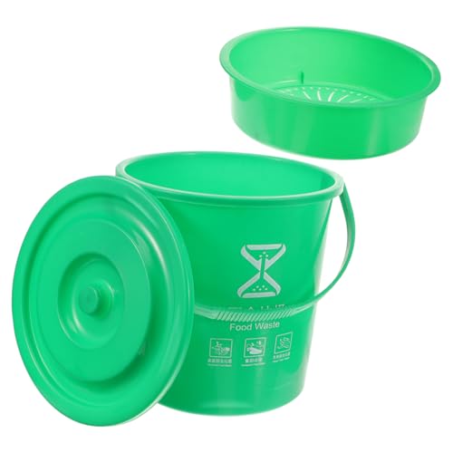 Poubelle compost cuisine 10l Mikikit en plastique avec couvercle et poignée