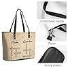 NOONATIVE Personalized Leather Tote Bag with Family Name Crossword Puzzle,Custom Handbags Single Shoulder Bag for Women,Mothers Day Gift for Mom Grandma #5