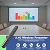 QUI Presentation Clicker with Volume Control, 2.4GHz USB Wireless Presenter Remote, PowerPoint Clicker Slide Advancer Compatible with Mac, Windows, Google Slides, Keynote