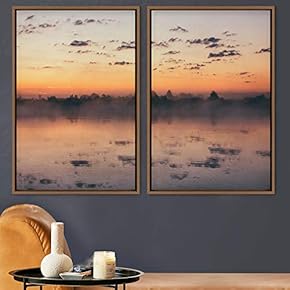 signwin 2 Piece Framed Canvas Wall Art Sunset...