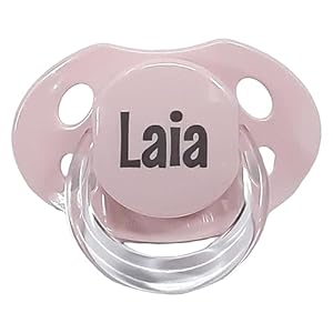 Mababyshop, Chupete Personalizado con Nombre del Bebé. Regalo. SIlicona 0-6 Meses Anatomico. Caja Regalo Personalizada (Rosa)